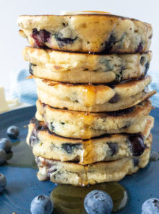buttermilk blueberry pancake stack