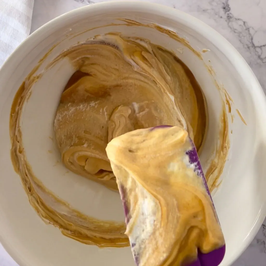 Peanut butter mousse being mixed