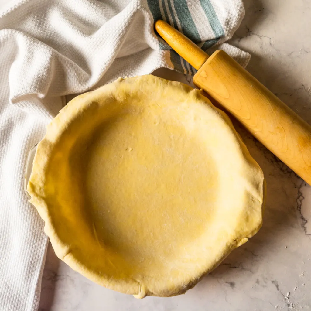 Pie dough in pie pan