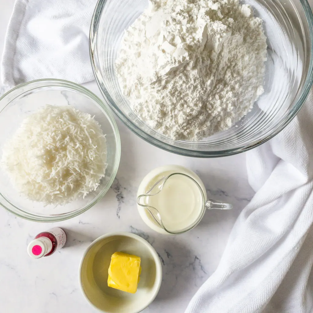 Old fashioned coconut ice ingredients