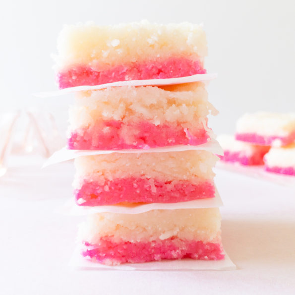 Stack of coconut ice