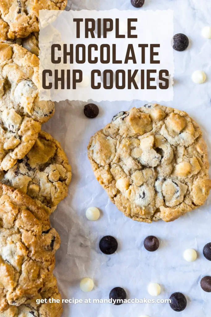 triple chocolate chip cookie Pinterest graphic